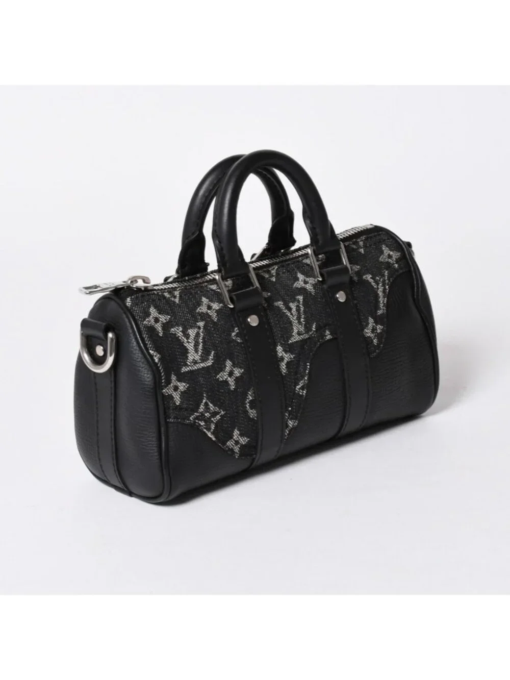 Louis Vuitton Keepall XS Shoulder Bag Monogram Denim Taurillon Leather 2-Way